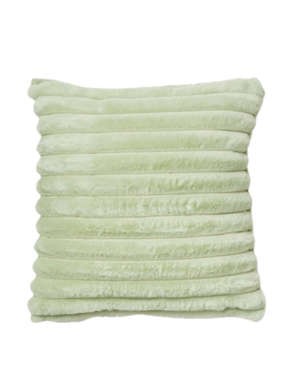 Soft &  Fluffy Ribbed Throw Pillow Square 18x18” Pale Green